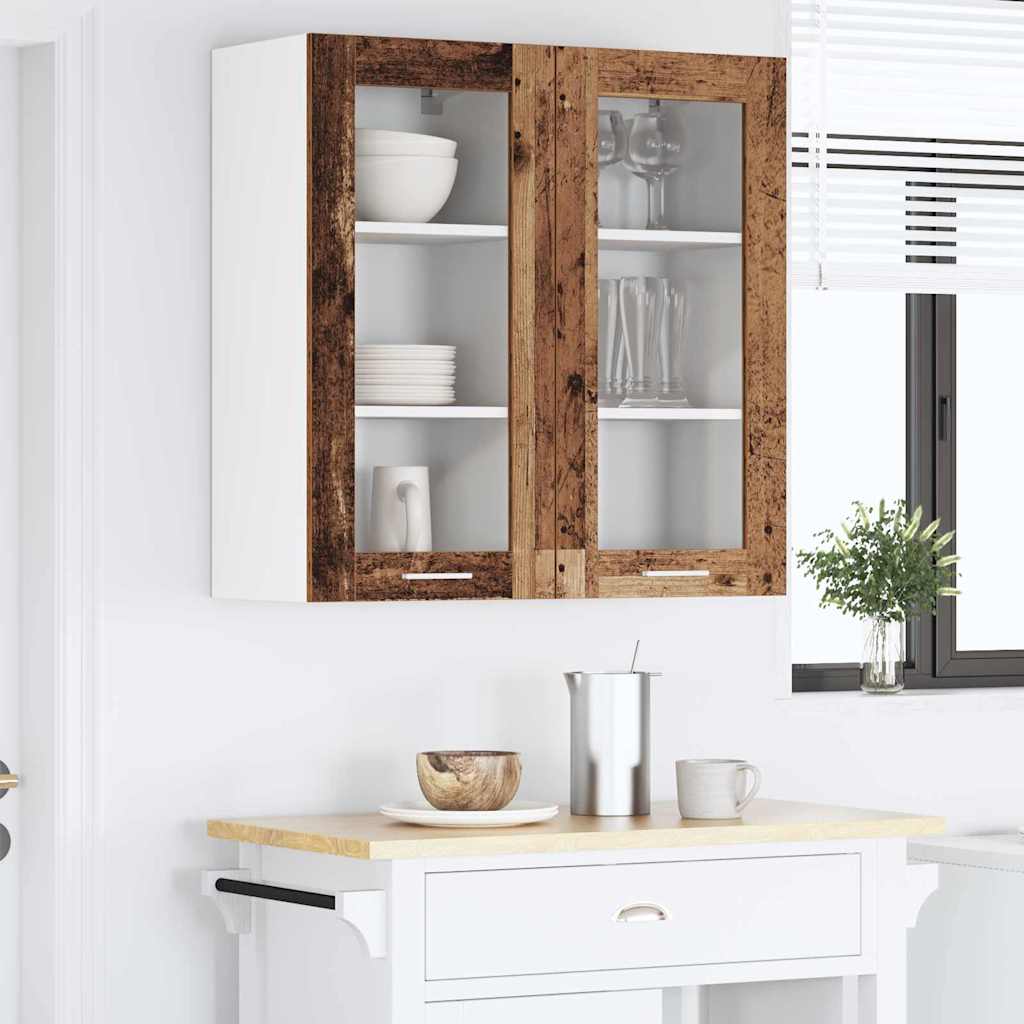 Hangkast met opslag Oudhout 40 x 31 x 80 cm Bewerkt hout is nu te koop bij PeponiXL, paradijselijk wonen!