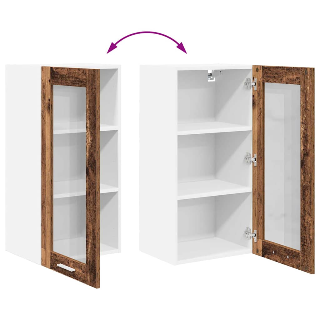 Hangkast met opslag Oudhout 40 x 31 x 80 cm Bewerkt hout is nu te koop bij PeponiXL, paradijselijk wonen!