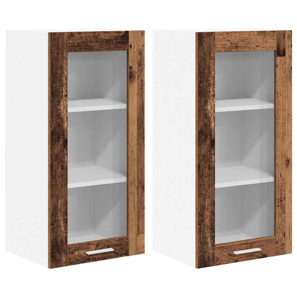 Hangkast met opslag 2 pcs Oudhout 40 x 31 x 80 cm Bewerkt hout is nu te koop bij PeponiXL, paradijselijk wonen!