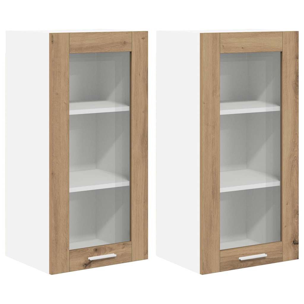 Hangkast 2 pcs Artisan Eiken 40 x 31 x 80 cm Bewerkt hout is nu te koop bij PeponiXL, paradijselijk wonen!