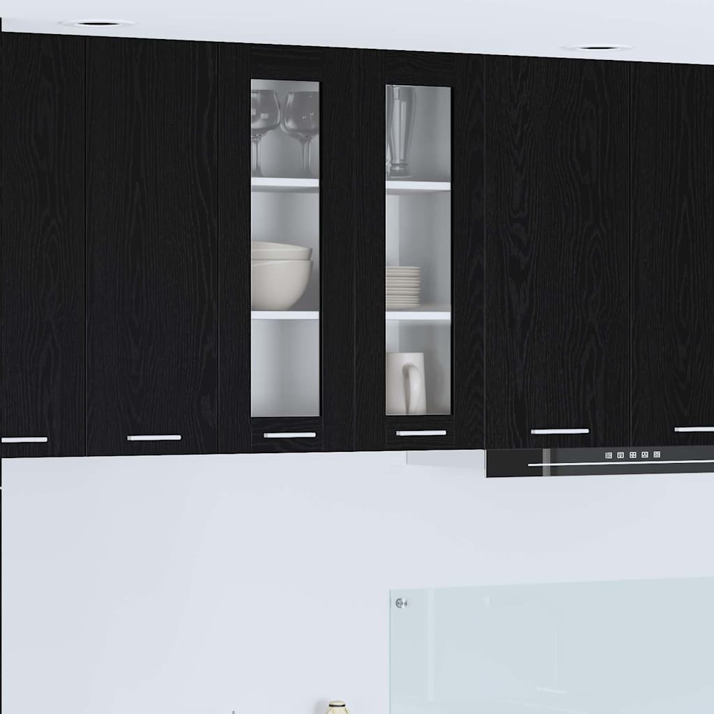 Hangkast met opslag Zwart Eiken 60 x 31 x 80 cm Bewerkt hout is nu te koop bij PeponiXL, paradijselijk wonen!