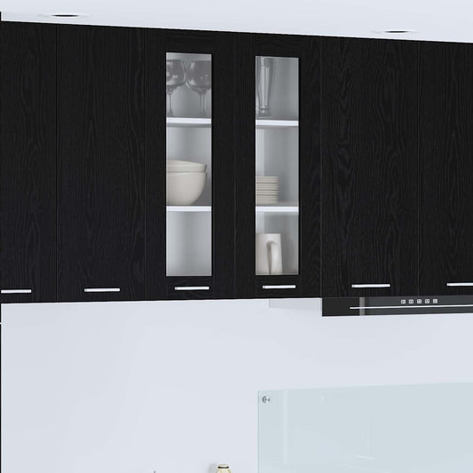 Hangkast met opslag Zwart Eiken 60 x 31 x 80 cm Bewerkt hout is nu te koop bij PeponiXL, paradijselijk wonen!