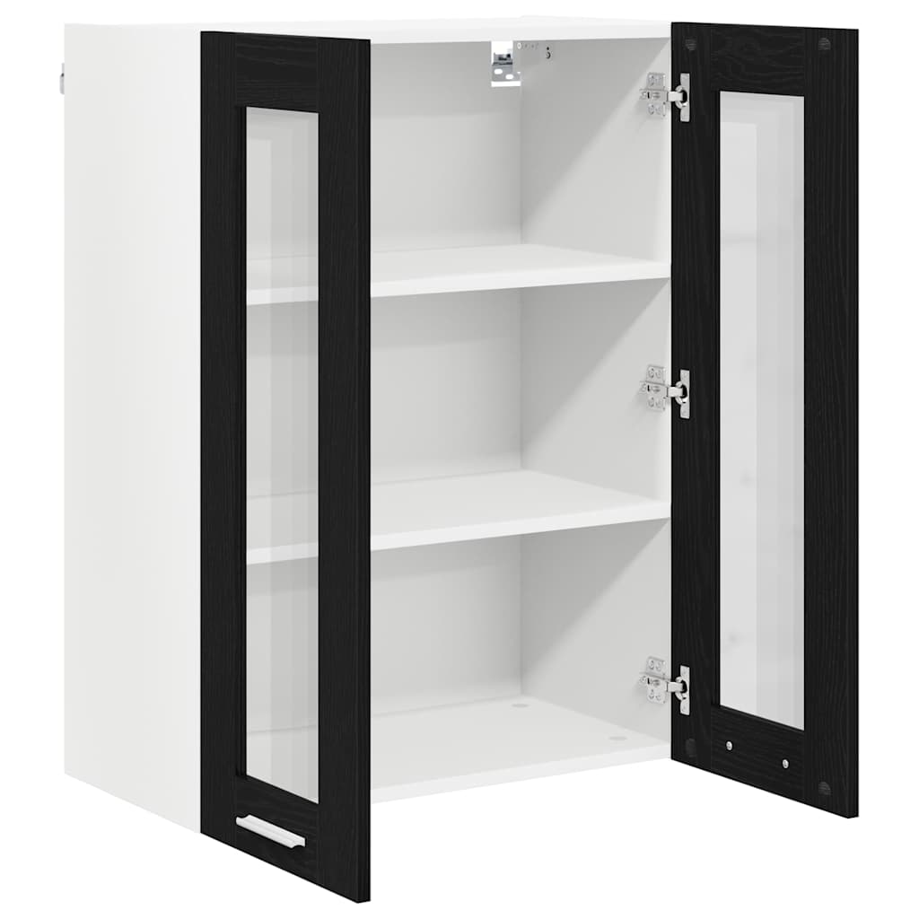 Hangkast met opslag Zwart Eiken 60 x 31 x 80 cm Bewerkt hout is nu te koop bij PeponiXL, paradijselijk wonen!