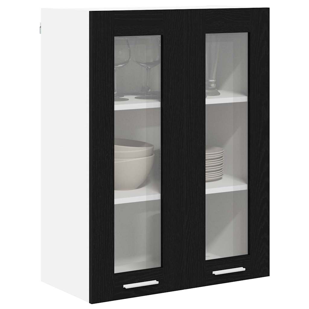 Hangkast met opslag Zwart Eiken 60 x 31 x 80 cm Bewerkt hout is nu te koop bij PeponiXL, paradijselijk wonen!