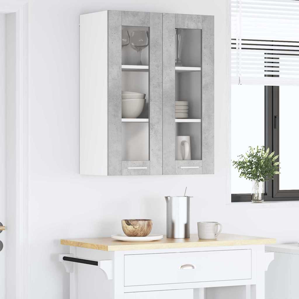 Hangkast met opslag Beton Grijs 60 x 31 x 80 cm Bewerkt hout is nu te koop bij PeponiXL, paradijselijk wonen!