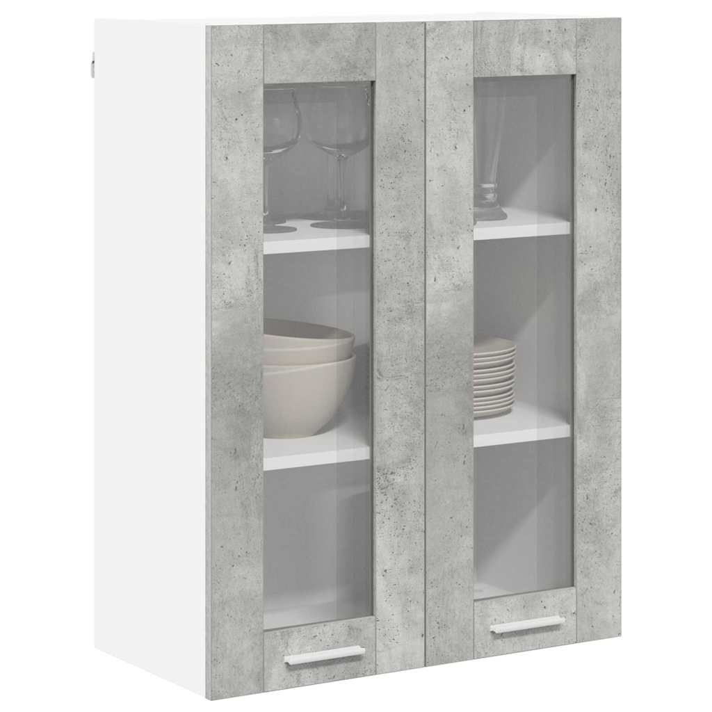 Hangkast met opslag Beton Grijs 60 x 31 x 80 cm Bewerkt hout is nu te koop bij PeponiXL, paradijselijk wonen!