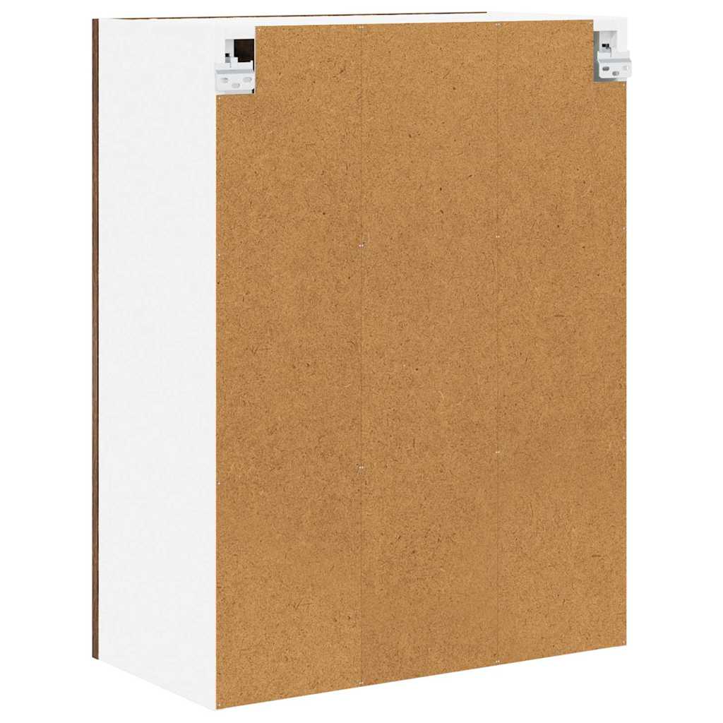 Hangkast met opslag Gerookt eiken 60 x 31 x 80 cm Bewerkt hout is nu te koop bij PeponiXL, paradijselijk wonen!