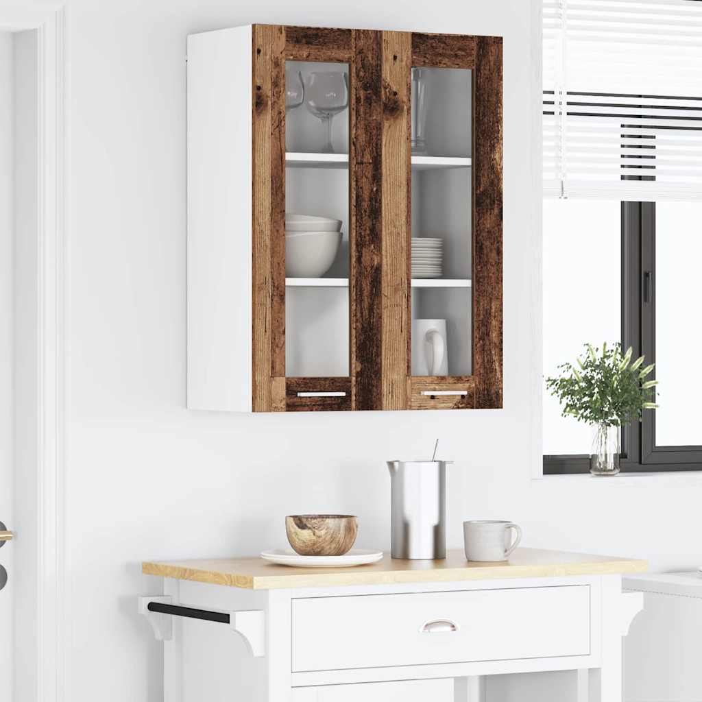 Hangkast met opslag Oudhout 60 x 31 x 80 cm Bewerkt hout is nu te koop bij PeponiXL, paradijselijk wonen!
