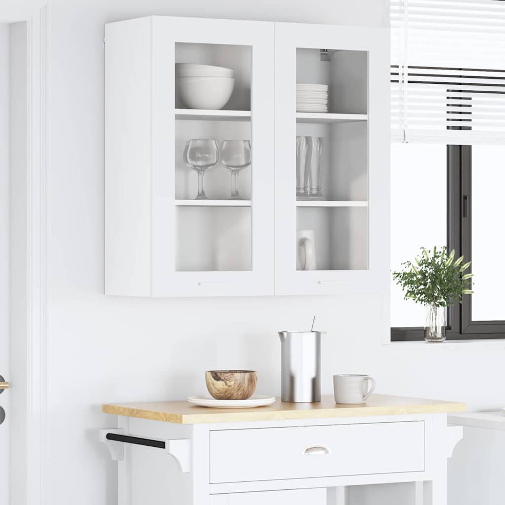 Hangkast met opslag Wit 80 x 31 x 80 cm Bewerkt hout is nu te koop bij PeponiXL, paradijselijk wonen!
