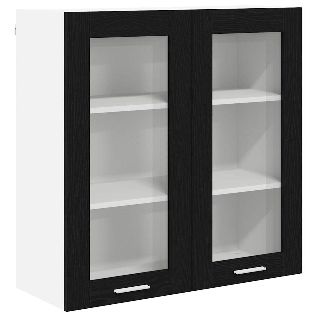 Hangkast met opslag Zwart Eiken 80 x 31 x 80 cm Bewerkt hout is nu te koop bij PeponiXL, paradijselijk wonen!