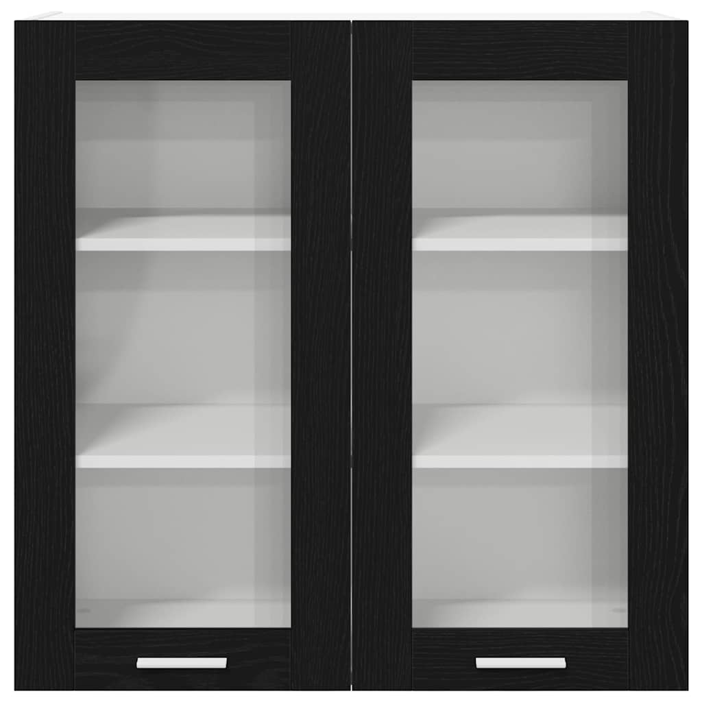 Hangkast met opslag Zwart Eiken 80 x 31 x 80 cm Bewerkt hout is nu te koop bij PeponiXL, paradijselijk wonen!