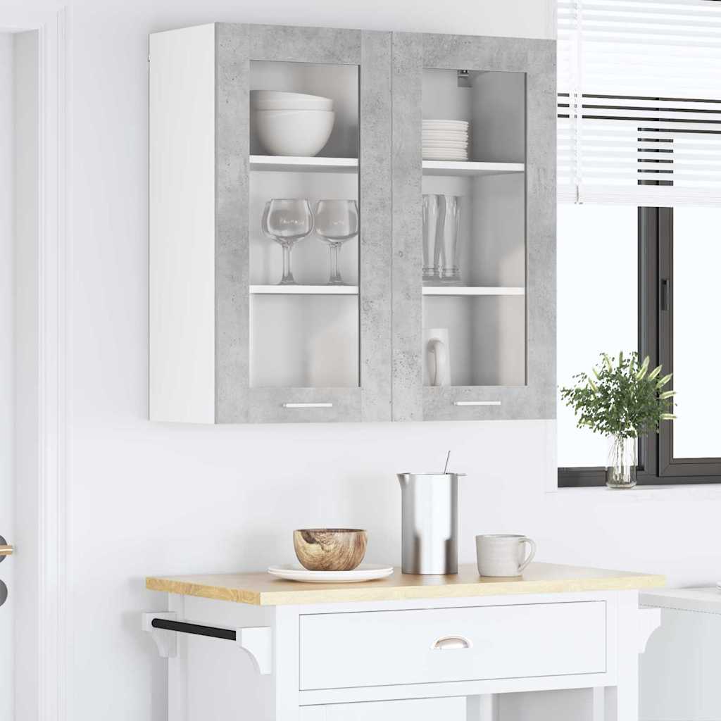 Hangkast met opslag Beton Grijs 80 x 31 x 80 cm Bewerkt hout is nu te koop bij PeponiXL, paradijselijk wonen!