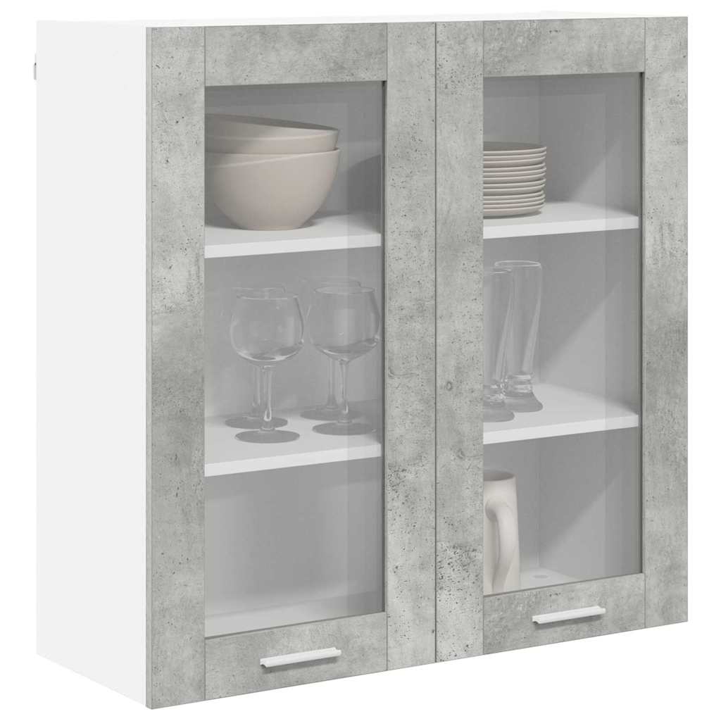 Hangkast met opslag Beton Grijs 80 x 31 x 80 cm Bewerkt hout is nu te koop bij PeponiXL, paradijselijk wonen!
