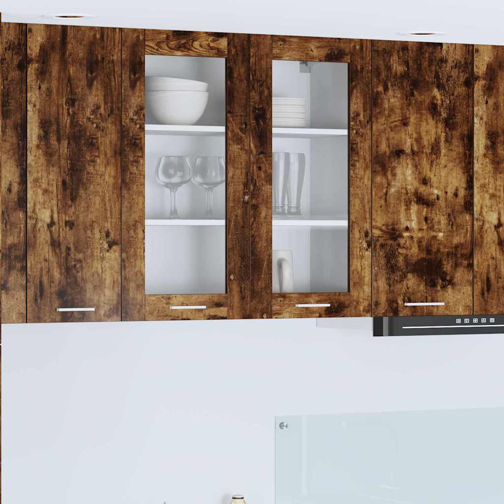 Hangkast met opslag Gerookt eiken 80 x 31 x 80 cm Bewerkt hout is nu te koop bij PeponiXL, paradijselijk wonen!