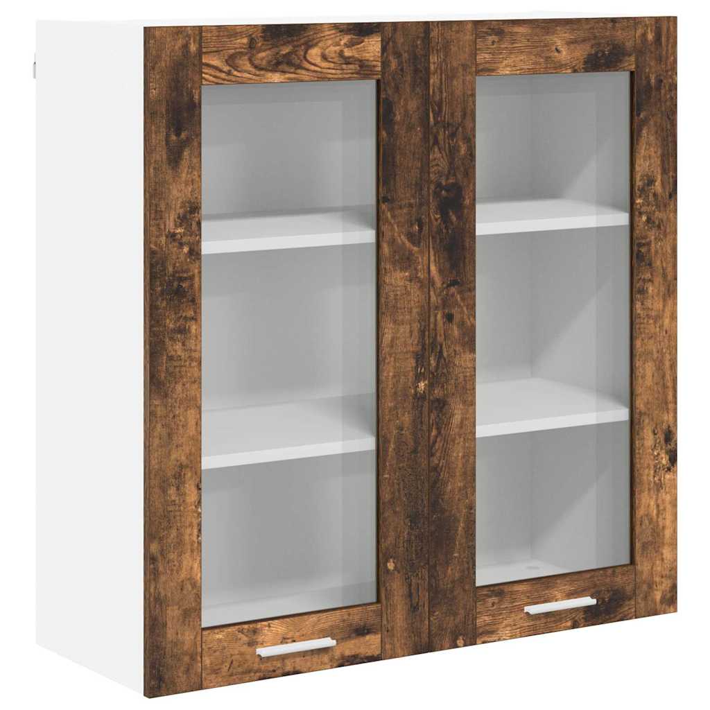 Hangkast met opslag Gerookt eiken 80 x 31 x 80 cm Bewerkt hout is nu te koop bij PeponiXL, paradijselijk wonen!