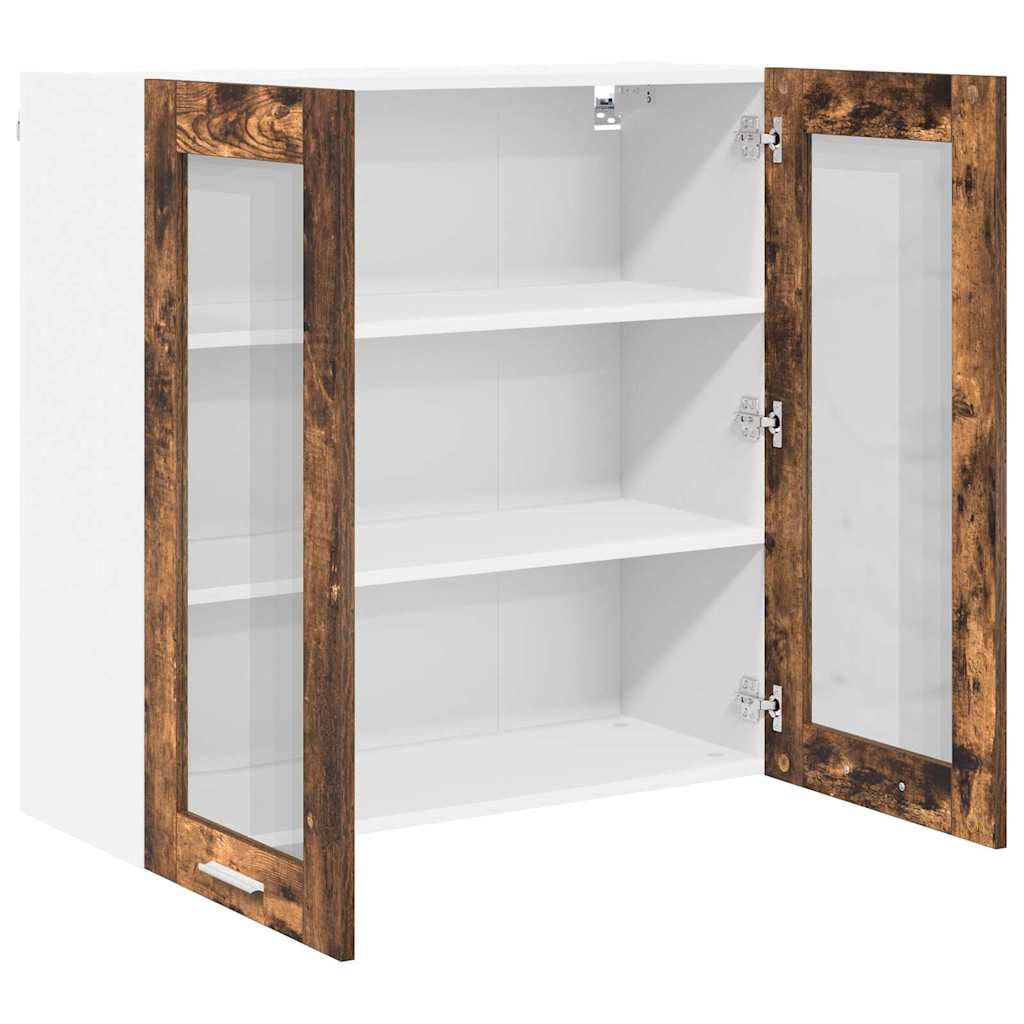 Hangkast met opslag Gerookt eiken 80 x 31 x 80 cm Bewerkt hout is nu te koop bij PeponiXL, paradijselijk wonen!