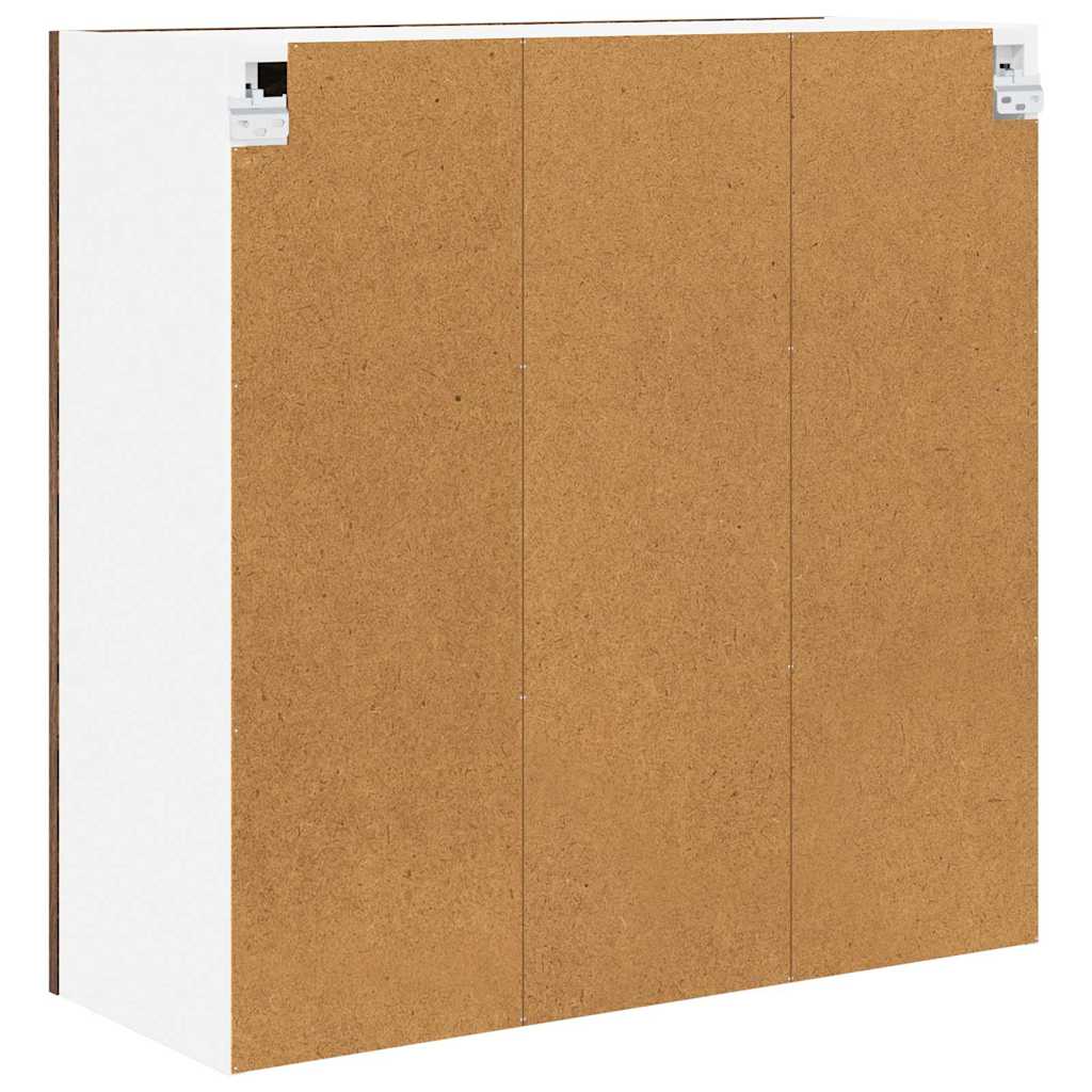 Hangkast met opslag Gerookt eiken 80 x 31 x 80 cm Bewerkt hout is nu te koop bij PeponiXL, paradijselijk wonen!