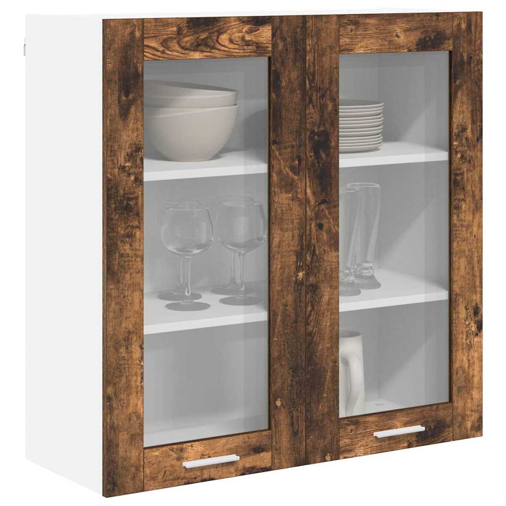 Hangkast met opslag Gerookt eiken 80 x 31 x 80 cm Bewerkt hout is nu te koop bij PeponiXL, paradijselijk wonen!