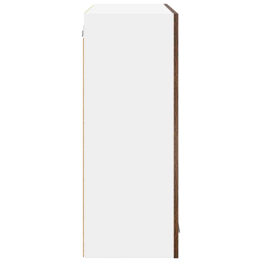 Hangkast met opslag Gerookt eiken 80 x 31 x 80 cm Bewerkt hout is nu te koop bij PeponiXL, paradijselijk wonen!