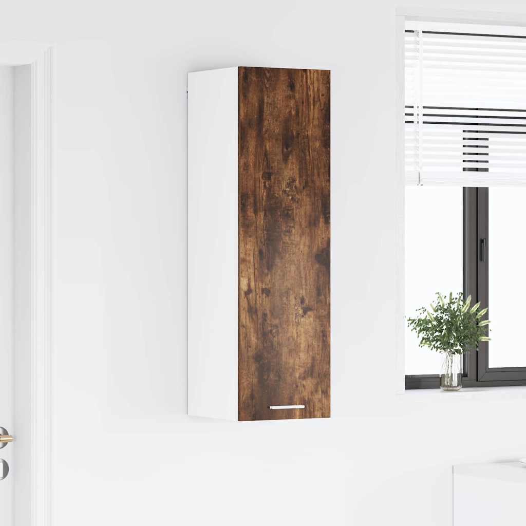 Hangkast met opslag Gerookt eiken 30 x 31 x 100 cm Bewerkt hout is nu te koop bij PeponiXL, paradijselijk wonen!