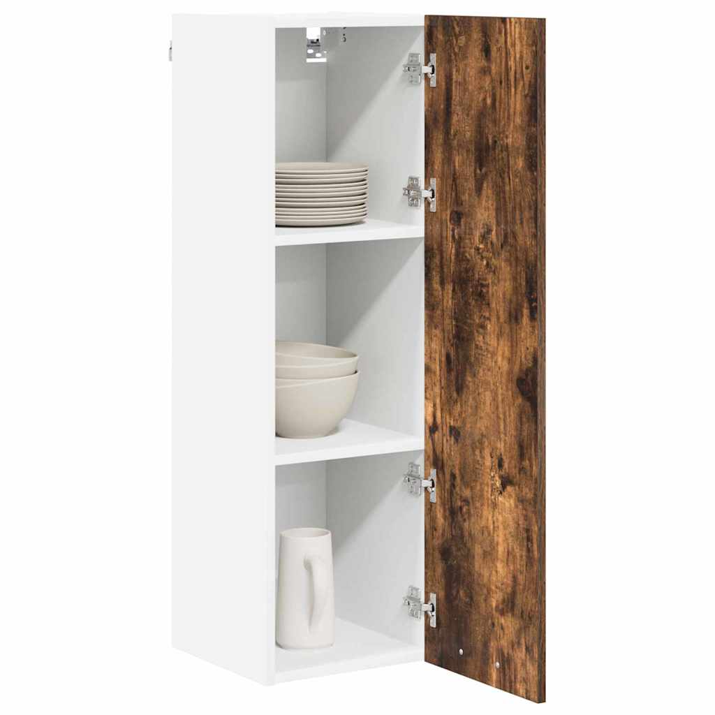 Hangkast met opslag Gerookt eiken 30 x 31 x 100 cm Bewerkt hout is nu te koop bij PeponiXL, paradijselijk wonen!