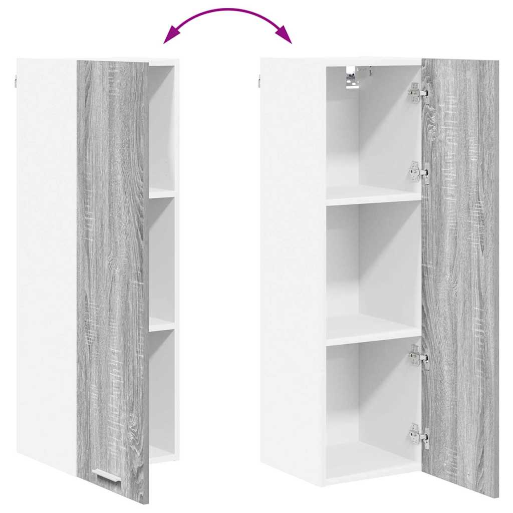 Hangkast met opslag Grijs Sonoma 30 x 31 x 100 cm Bewerkt hout is nu te koop bij PeponiXL, paradijselijk wonen!