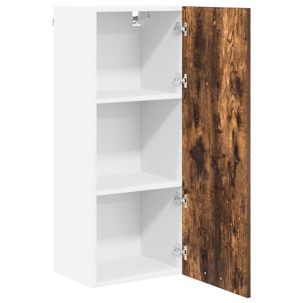 Hangkast met opslag Gerookt eiken 40 x 31 x 100 cm Bewerkt hout is nu te koop bij PeponiXL, paradijselijk wonen!
