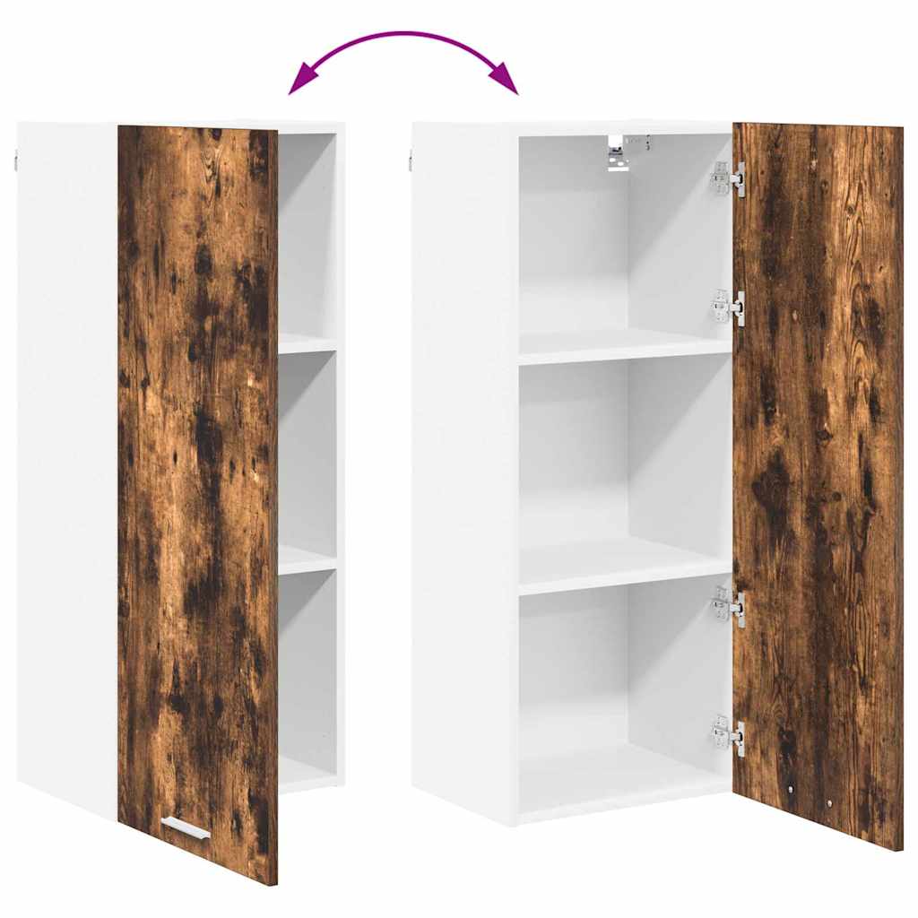 Hangkast met opslag Gerookt eiken 40 x 31 x 100 cm Bewerkt hout is nu te koop bij PeponiXL, paradijselijk wonen!