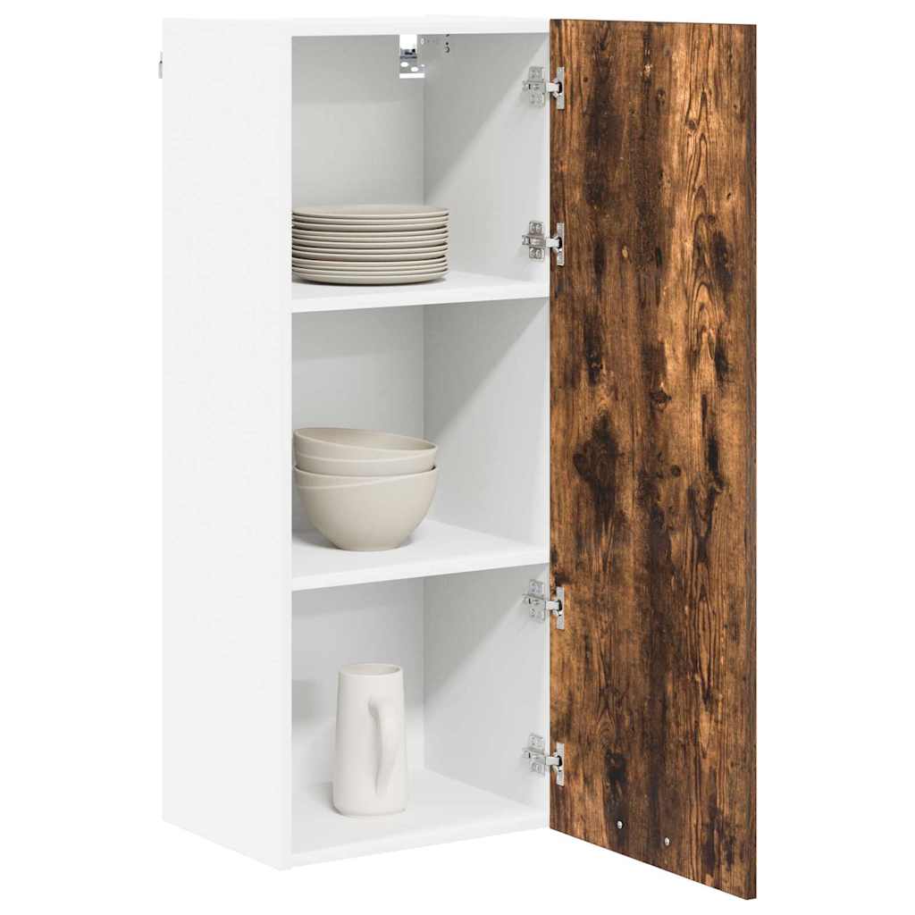 Hangkast met opslag Gerookt eiken 40 x 31 x 100 cm Bewerkt hout is nu te koop bij PeponiXL, paradijselijk wonen!