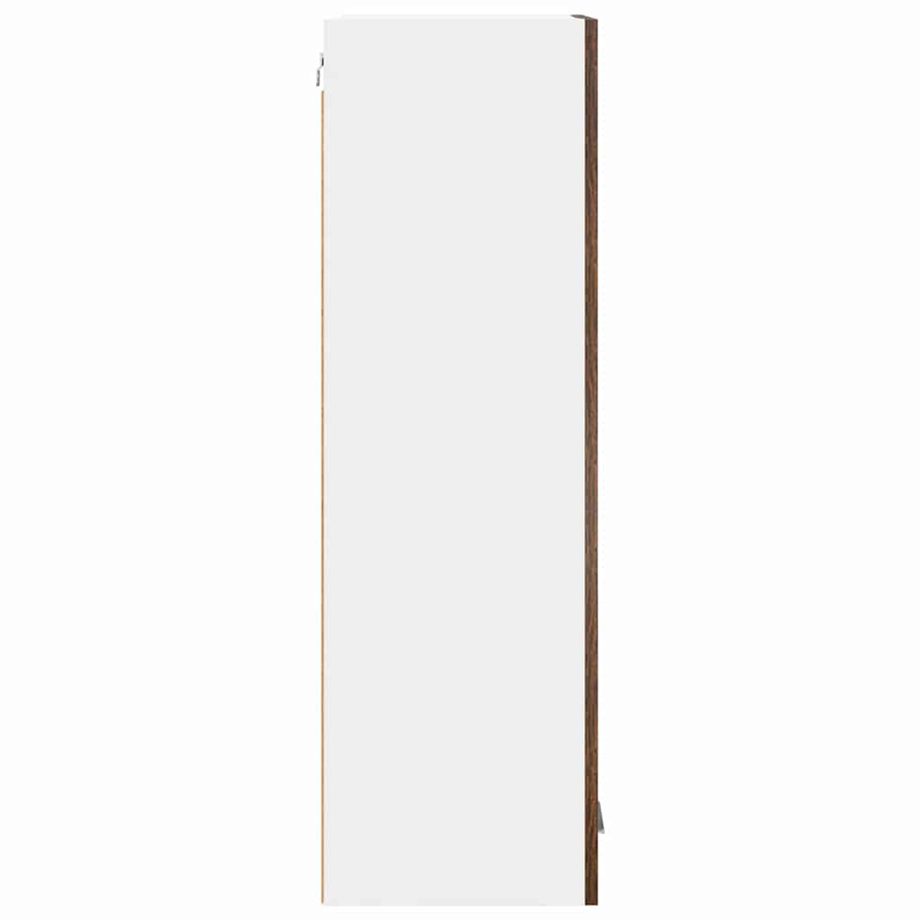 Hangkast met opslag Gerookt eiken 40 x 31 x 100 cm Bewerkt hout is nu te koop bij PeponiXL, paradijselijk wonen!