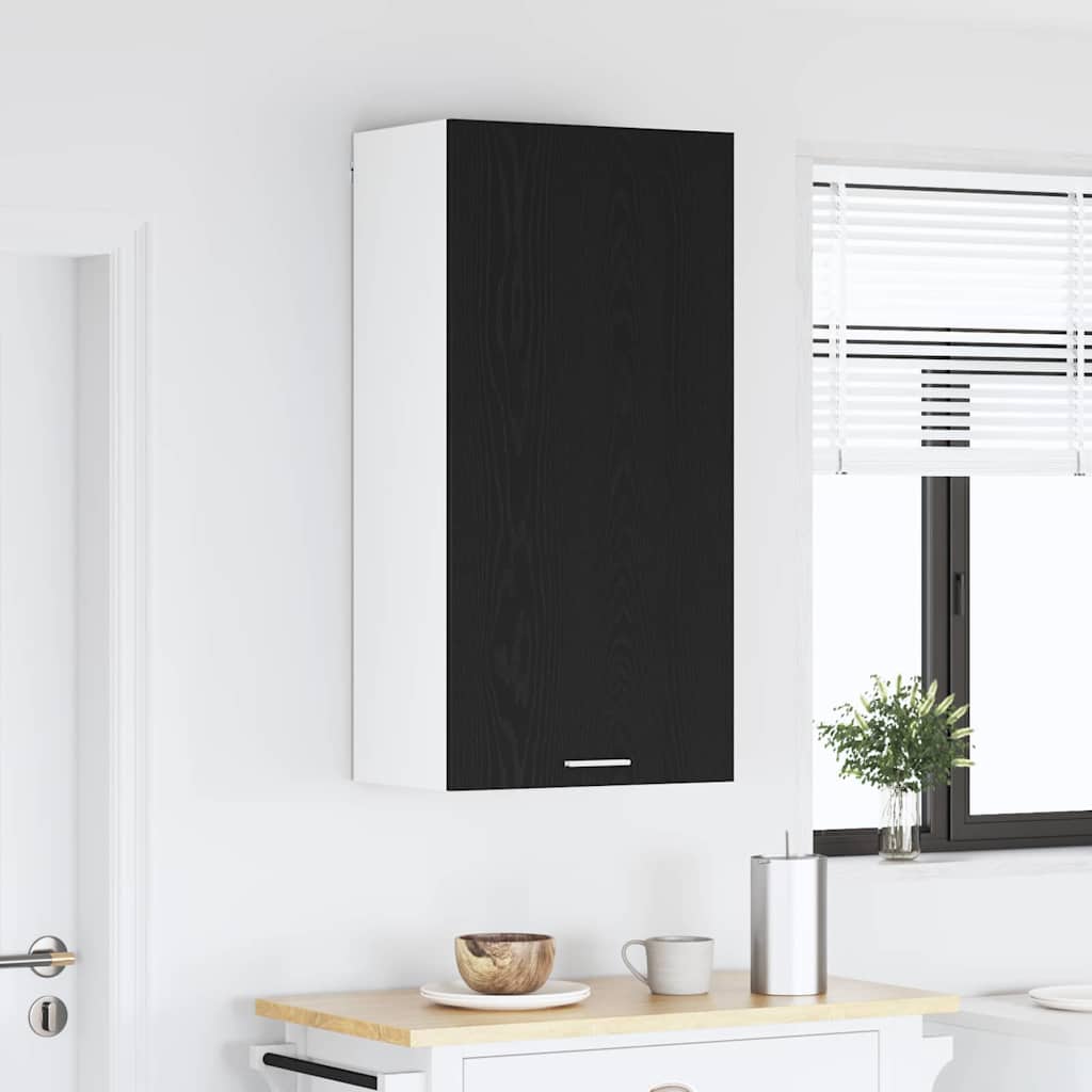 Hangkast Zwarte Eik en Wit 50 x 31 x 100 cm Bewerkt hout is nu te koop bij PeponiXL, paradijselijk wonen!