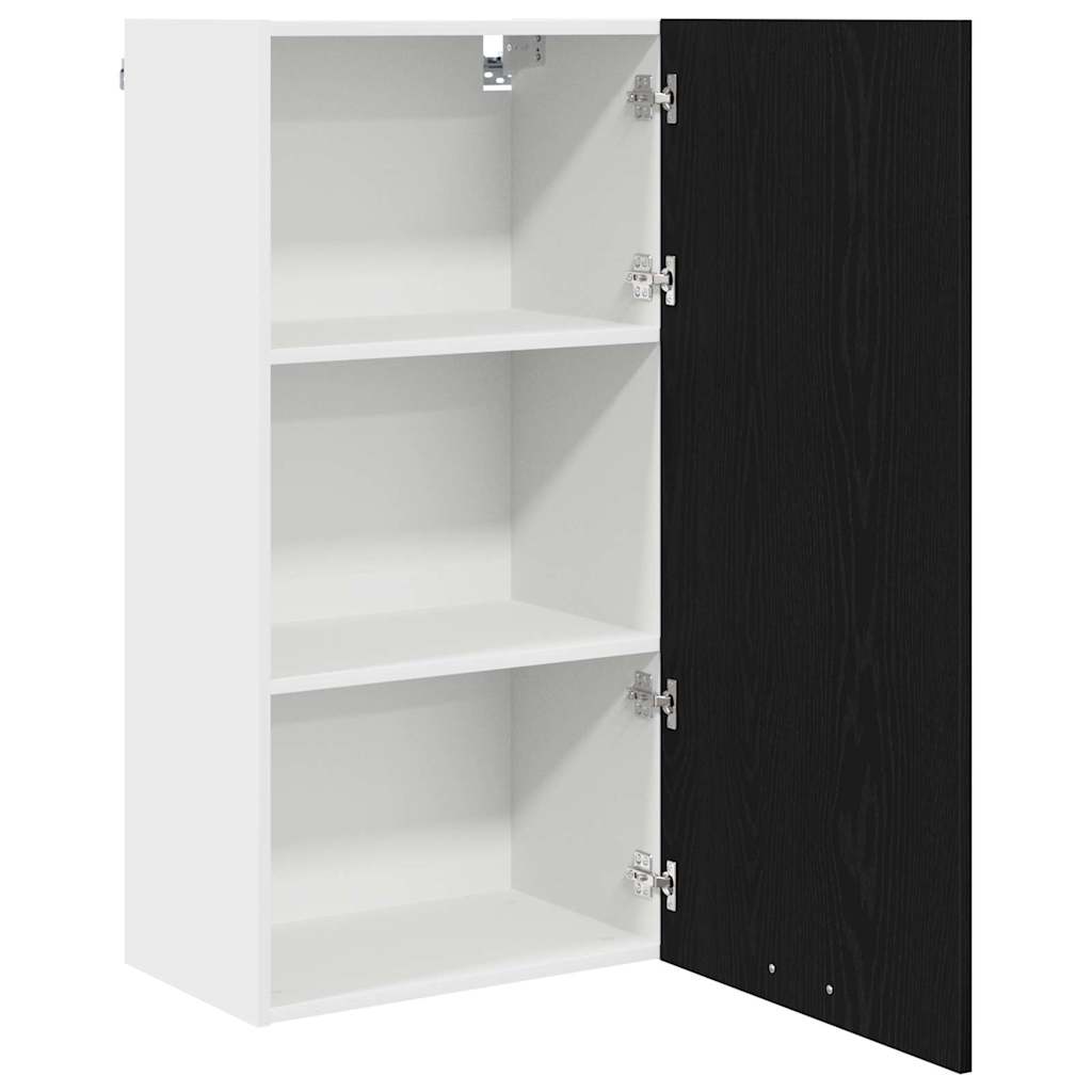 Hangkast Zwarte Eik en Wit 50 x 31 x 100 cm Bewerkt hout is nu te koop bij PeponiXL, paradijselijk wonen!