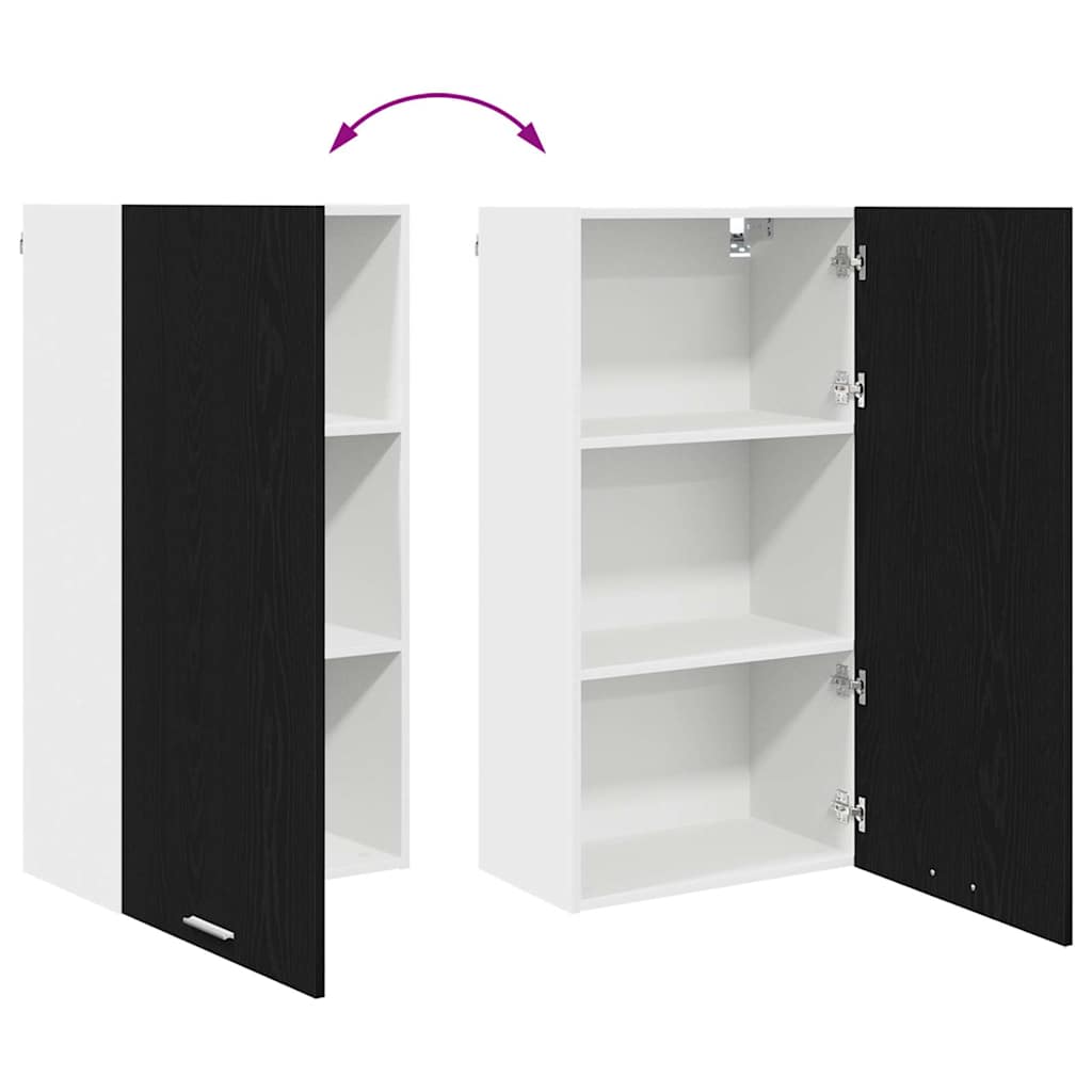 Hangkast Zwarte Eik en Wit 50 x 31 x 100 cm Bewerkt hout is nu te koop bij PeponiXL, paradijselijk wonen!