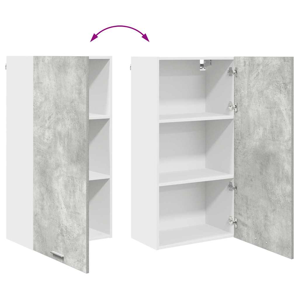 Hangkast Beton Grijs en Wit 50 x 31 x 100 cm Bewerkt hout is nu te koop bij PeponiXL, paradijselijk wonen!