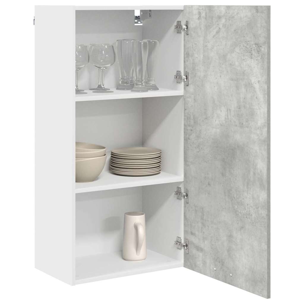 Hangkast Beton Grijs en Wit 50 x 31 x 100 cm Bewerkt hout is nu te koop bij PeponiXL, paradijselijk wonen!