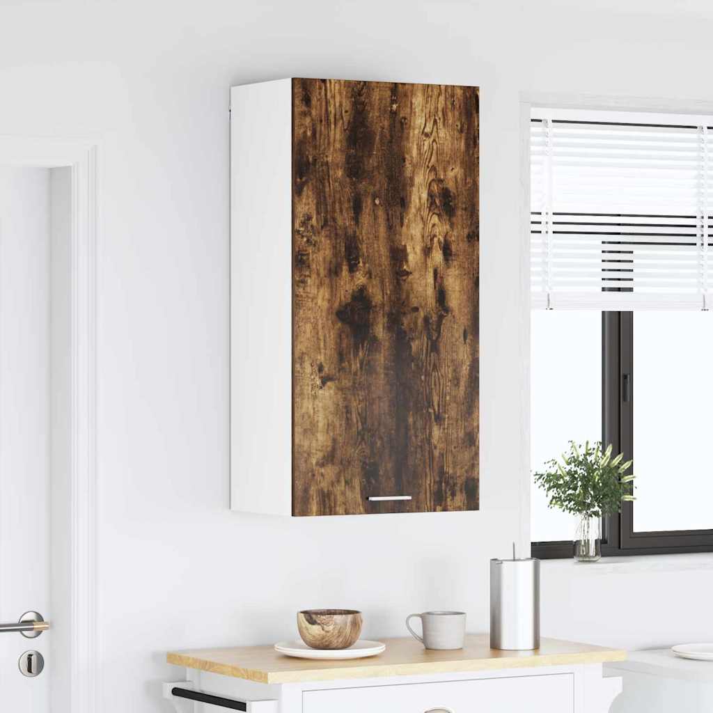 Hangkast Gerookte Eik en Wit 50 x 31 x 100 cm Bewerkt hout is nu te koop bij PeponiXL, paradijselijk wonen!