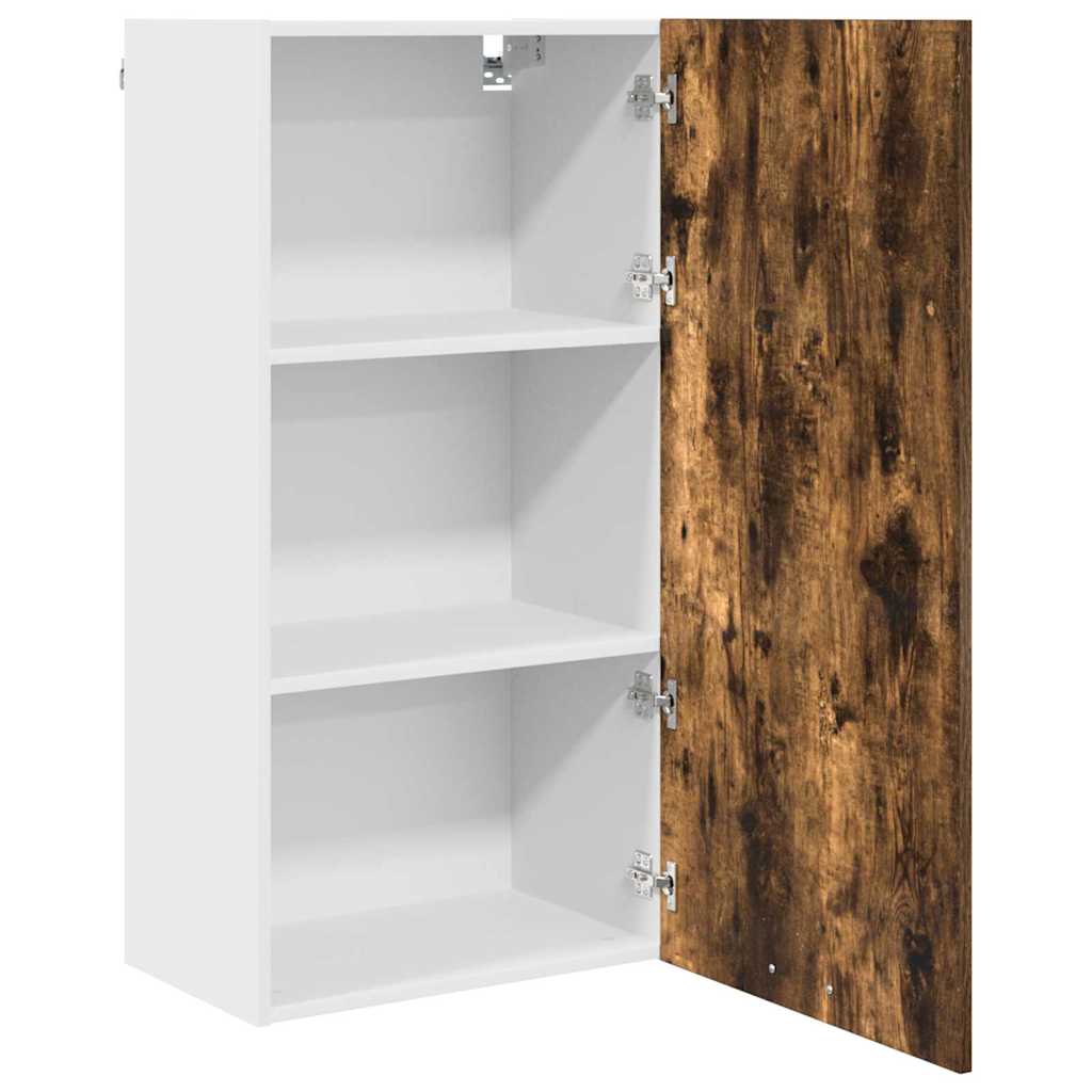 Hangkast Gerookte Eik en Wit 50 x 31 x 100 cm Bewerkt hout is nu te koop bij PeponiXL, paradijselijk wonen!