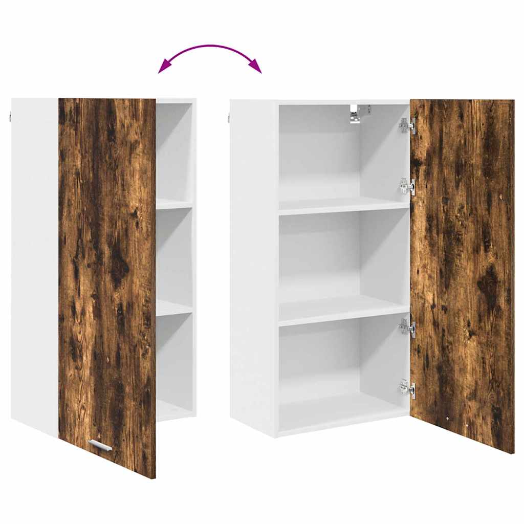 Hangkast Gerookte Eik en Wit 50 x 31 x 100 cm Bewerkt hout is nu te koop bij PeponiXL, paradijselijk wonen!