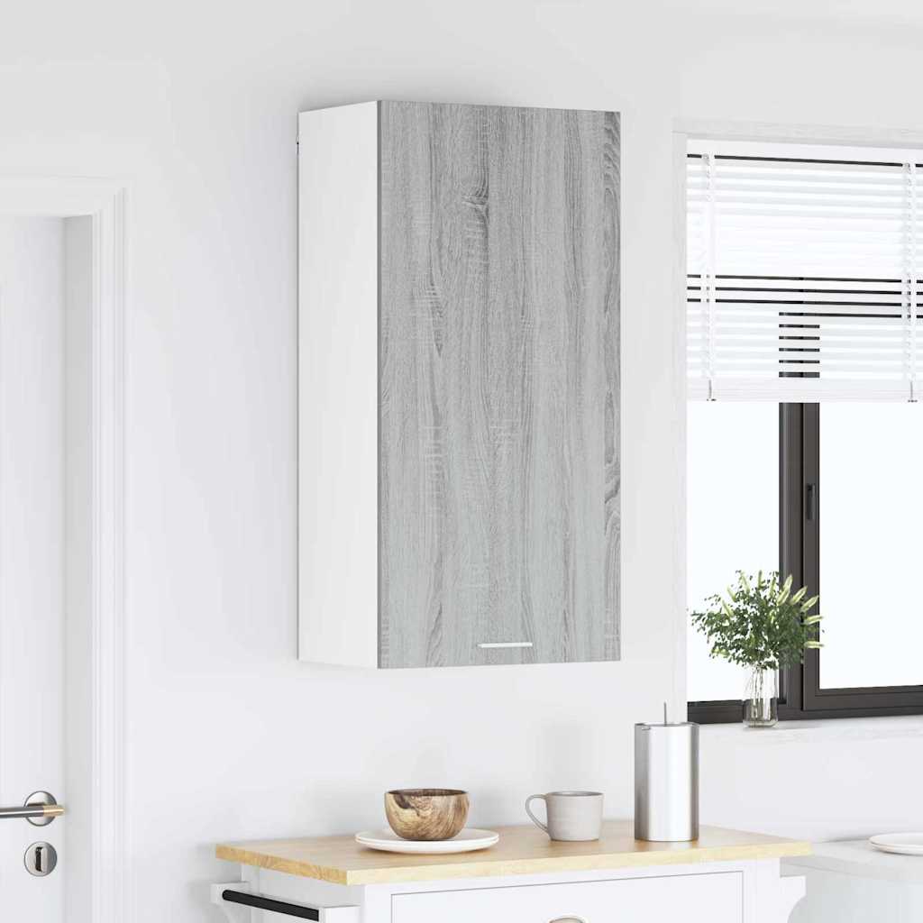 Hangkast Grijs Sonoma en Wit 50 x 31 x 100 cm Bewerkt hout is nu te koop bij PeponiXL, paradijselijk wonen!