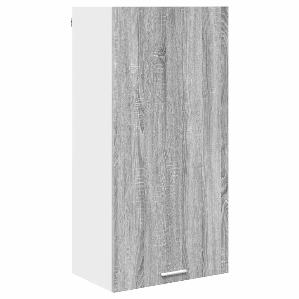 Hangkast Grijs Sonoma en Wit 50 x 31 x 100 cm Bewerkt hout is nu te koop bij PeponiXL, paradijselijk wonen!