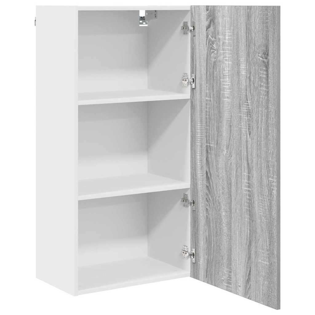Hangkast Grijs Sonoma en Wit 50 x 31 x 100 cm Bewerkt hout is nu te koop bij PeponiXL, paradijselijk wonen!