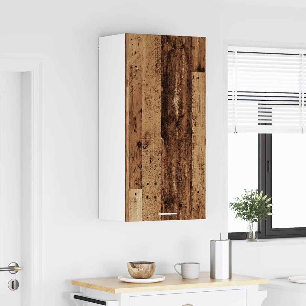 Hangkast Oude Hout en Wit 50 x 31 x 100 cm Bewerkt hout is nu te koop bij PeponiXL, paradijselijk wonen!