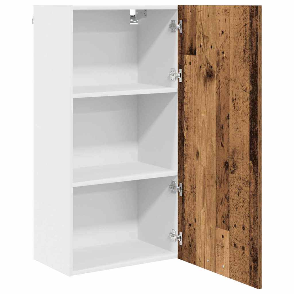 Hangkast Oude Hout en Wit 50 x 31 x 100 cm Bewerkt hout is nu te koop bij PeponiXL, paradijselijk wonen!
