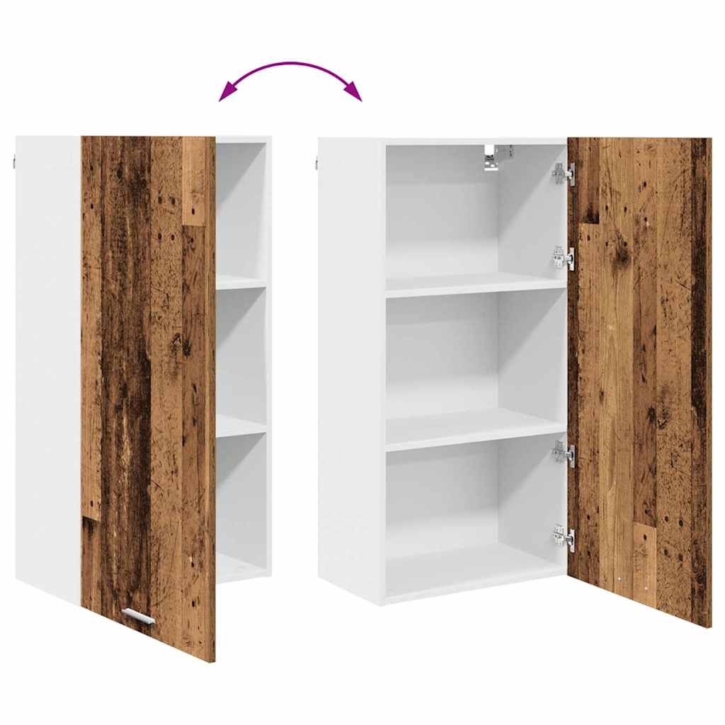 Hangkast Oude Hout en Wit 50 x 31 x 100 cm Bewerkt hout is nu te koop bij PeponiXL, paradijselijk wonen!