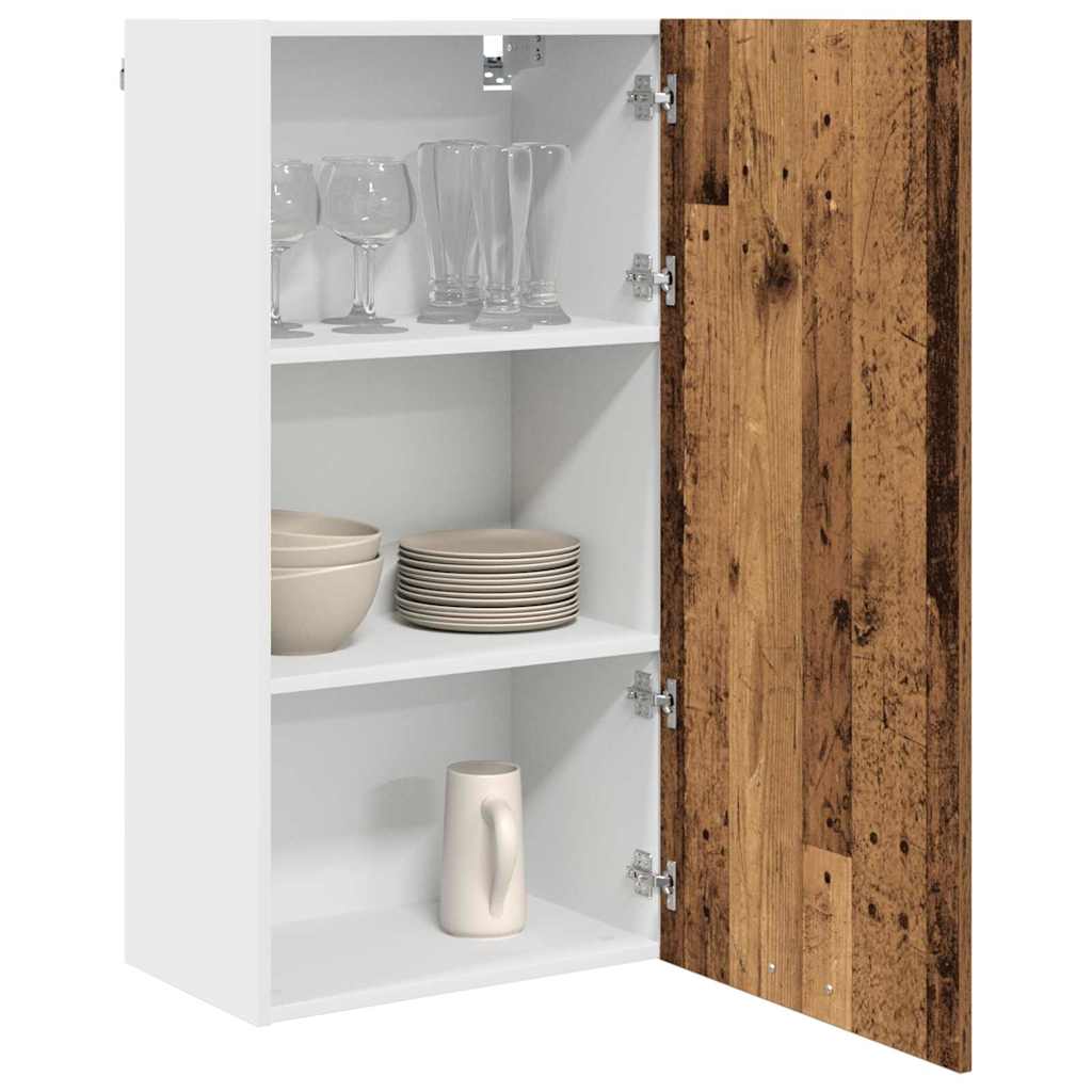 Hangkast Oude Hout en Wit 50 x 31 x 100 cm Bewerkt hout is nu te koop bij PeponiXL, paradijselijk wonen!