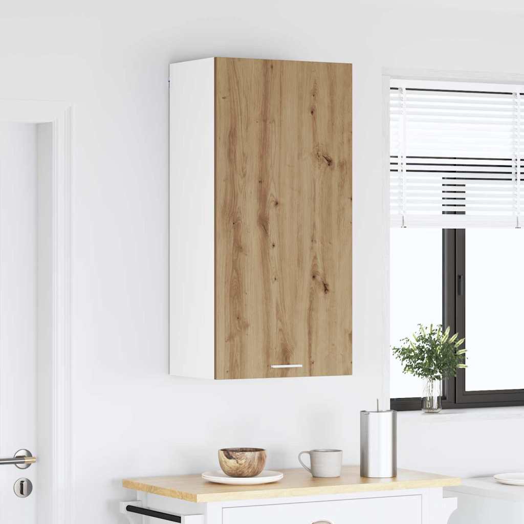 Hangkast Ambachtelijke Eik en Wit 50 x 31 x 100 cm Bewerkt hout is nu te koop bij PeponiXL, paradijselijk wonen!