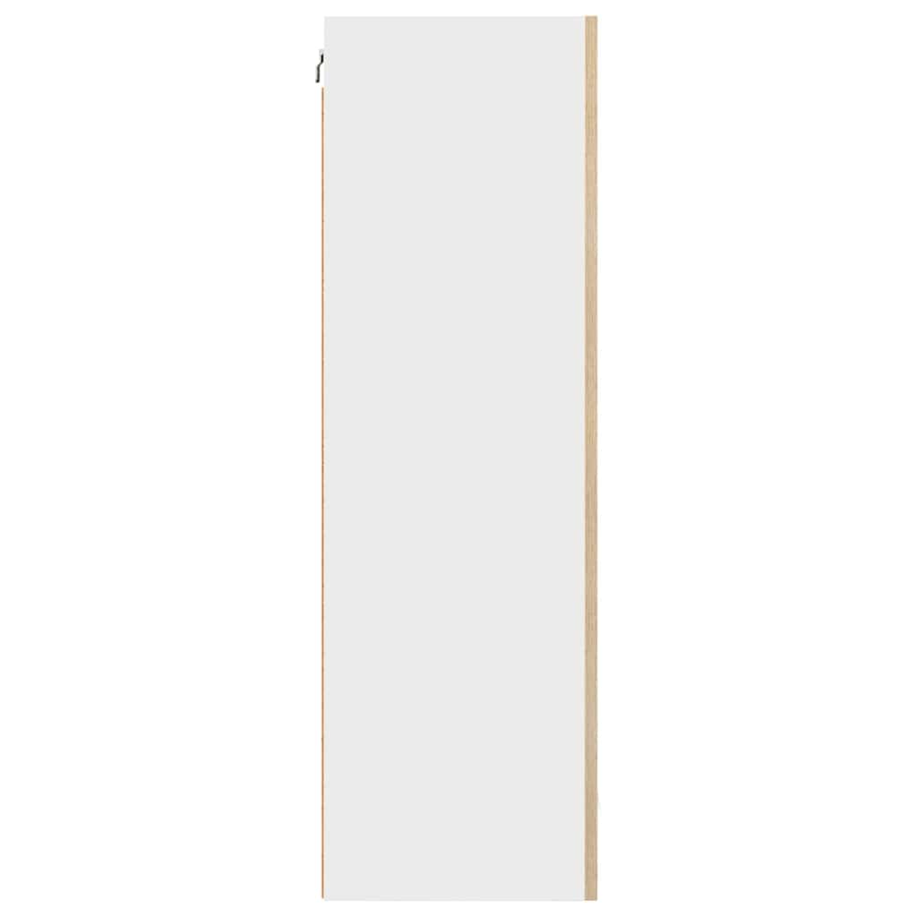 Hangkast Ambachtelijke Eik en Wit 50 x 31 x 100 cm Bewerkt hout is nu te koop bij PeponiXL, paradijselijk wonen!