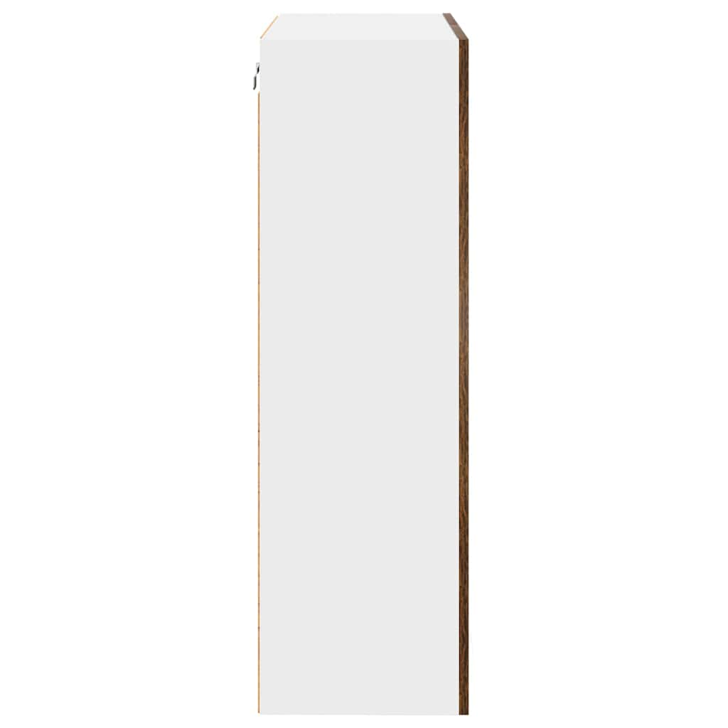 Hangkast met opslag Gerookt eiken 60 x 31 x 100 cm Bewerkt hout is nu te koop bij PeponiXL, paradijselijk wonen!