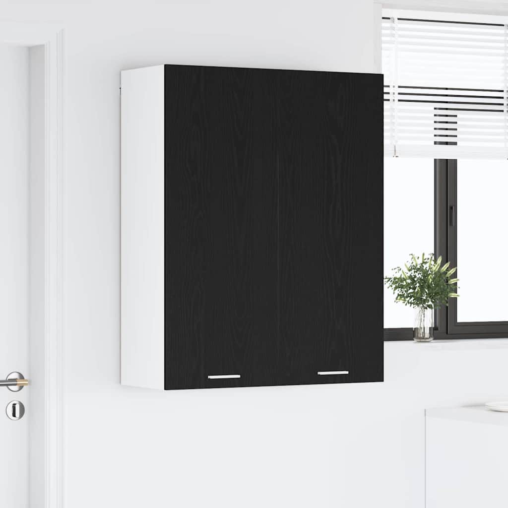 Hangkast met opslag Zwart Eiken 80 x 31 x 100 cm Bewerkt hout is nu te koop bij PeponiXL, paradijselijk wonen!