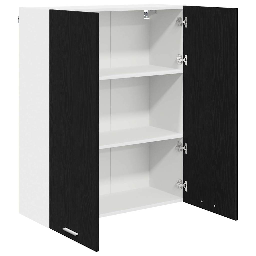 Hangkast met opslag Zwart Eiken 80 x 31 x 100 cm Bewerkt hout is nu te koop bij PeponiXL, paradijselijk wonen!